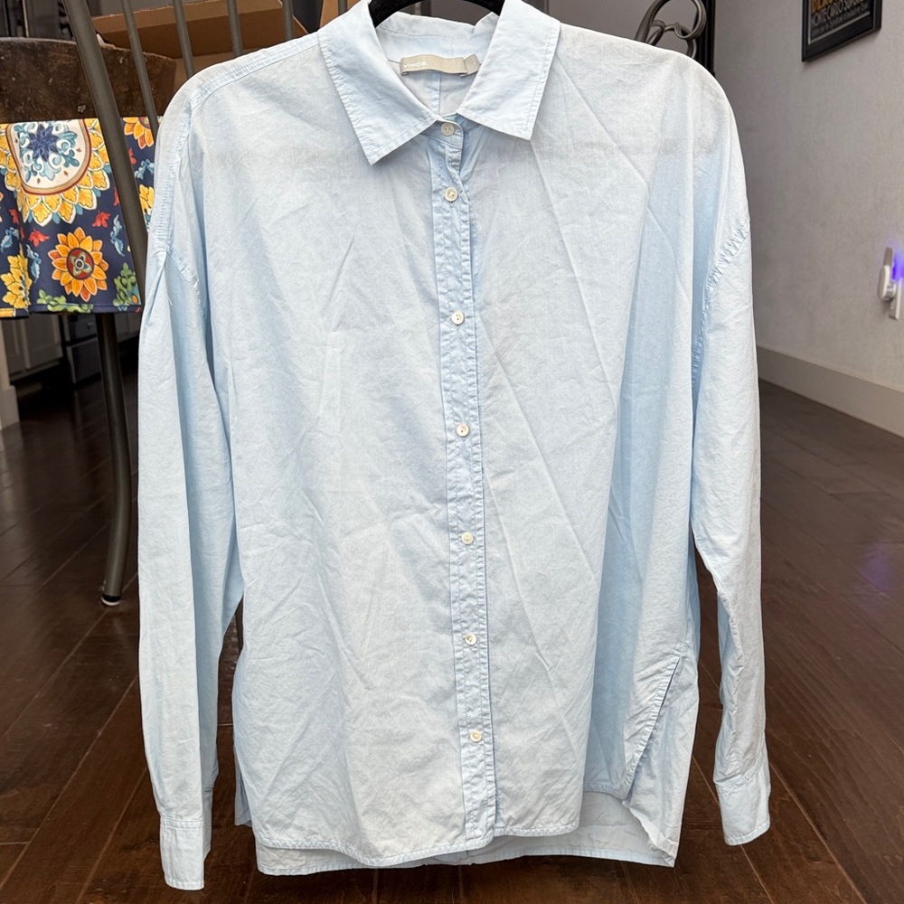 Vince Light Blue Relaxed Button-Down Shirt